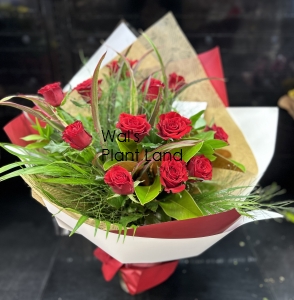 BOUQUET ROSES - FALLING IN LOVE - 12 ROSES